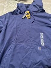 Carhartt Women Relaxed Fit Blue Pullover Hoodie Sweatshirt Medium Kangaroo Pouch