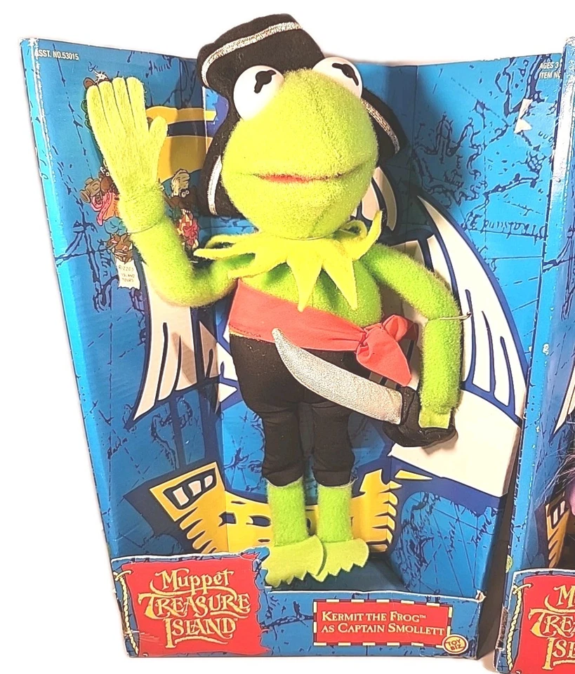 Muppets Treasure Island Kermit the Frog and Miss Piggy 1995 Nuevo en caja. Foto 3 de 4