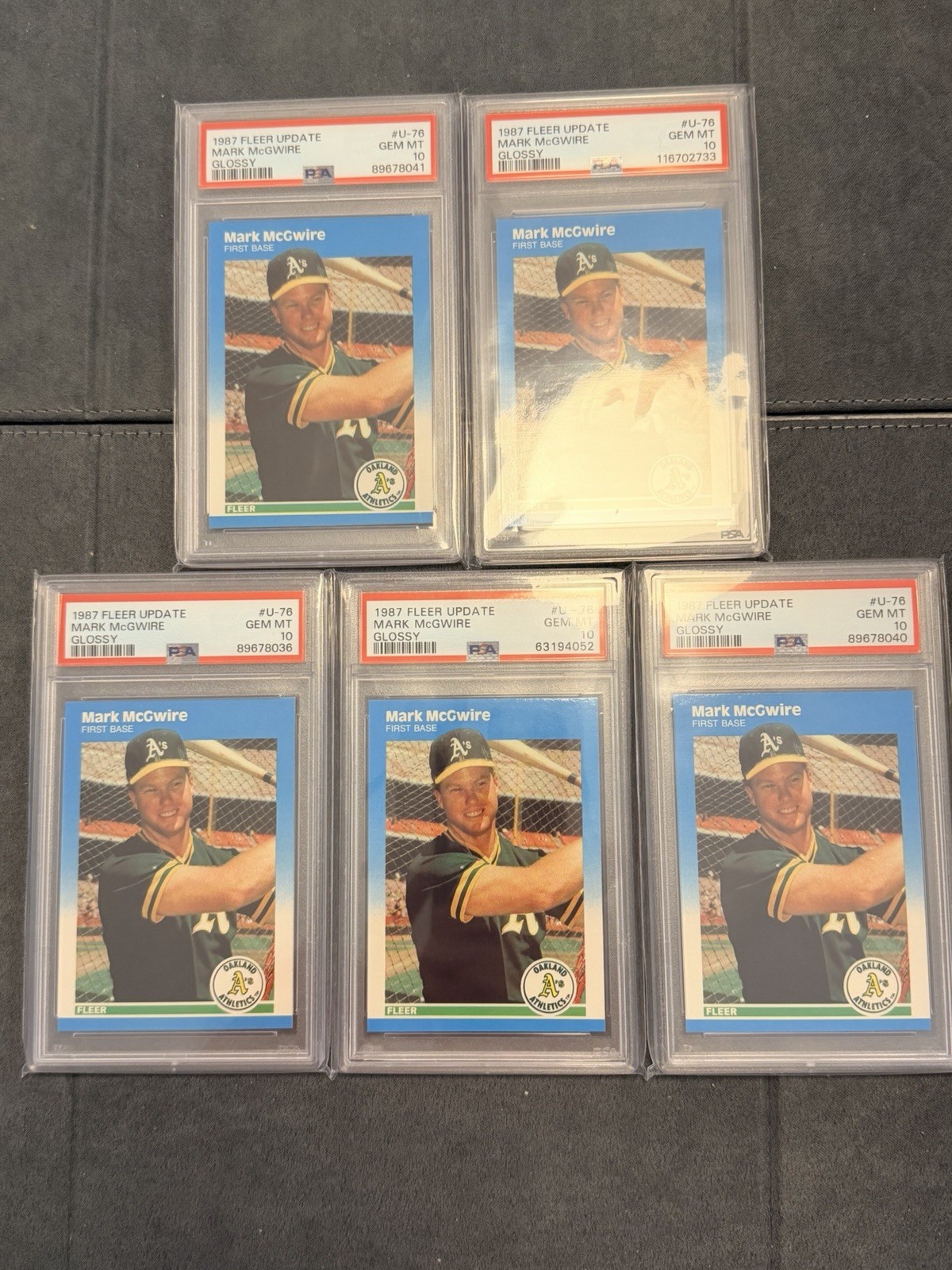 1987 Fleer Update Glossy Mark McGwire PSA 10 #U-76 Rookie Card RC Quantity Avail view 5