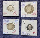 Rare Coin Lot of 4 (includes Very Good 1894 Barber Silver Half Dollar)