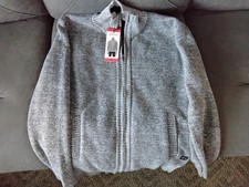 Buffalo David Bitton Full Zip Faux Fur Lined Gray Sweater Jacket Men's M NWT