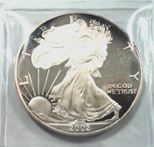 2002-W 🌈 Toned Silver American 1$ Eagle Proof