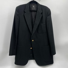 Lanvin Paris New York Black Blazer Jacket Gold Buttons Menswear 44R Classic