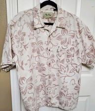 Rip Curl Men's Hawaiian Floral Print Short Sleeve Button-Up Shirt Size L