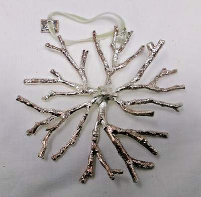 Vintage Artist Signed 3D Silver Plate 4 1/2'' Snowflake Christmas Ornament