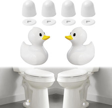 2Pack Ceramic White Duck Toilet Bolt Covers Decorative  4Pack round Caps with W