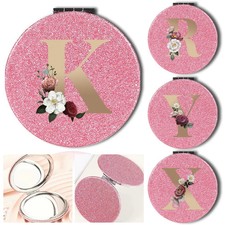 Portable Folding Shiny Double-Sided Makeup Mirror Leather Cosmetic Mirror Pocket
