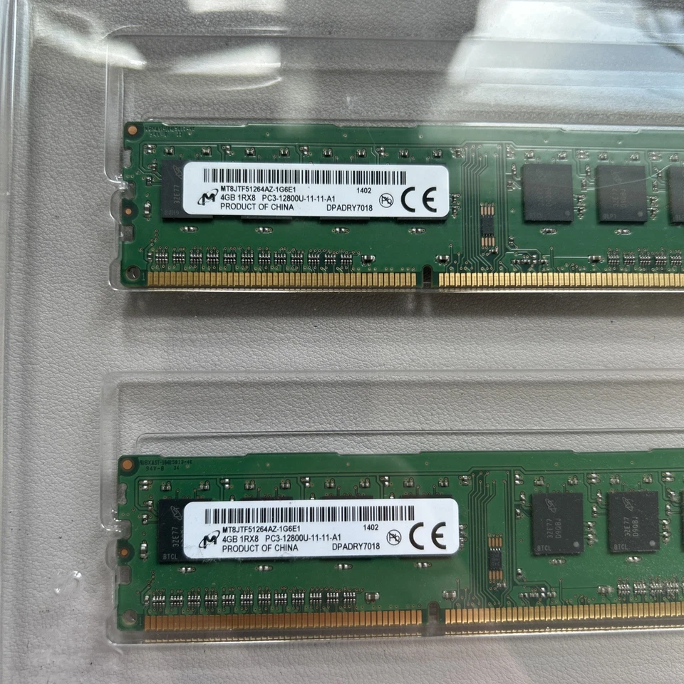 8GB 2X4GB Desktop MemoryRAM PC3-12800U-11-11-A1 MT8JTF51264AZ-1G6E1 1600MHz Dell - Image 4 of 4