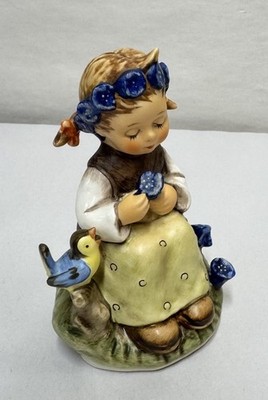 Goebel Hummel 'The Botanist' Girl With Blue Flowers Hum 351 1972
