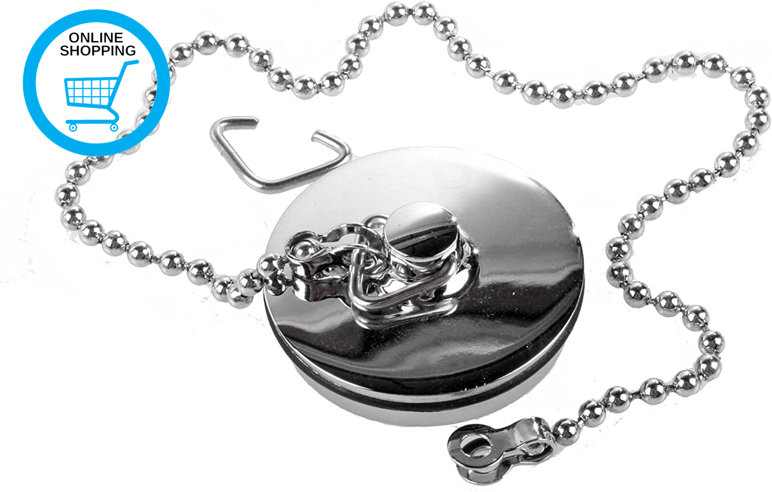 Chrome Sink Plug with Chain for Hand Washing Basin 1 1/2 Inch