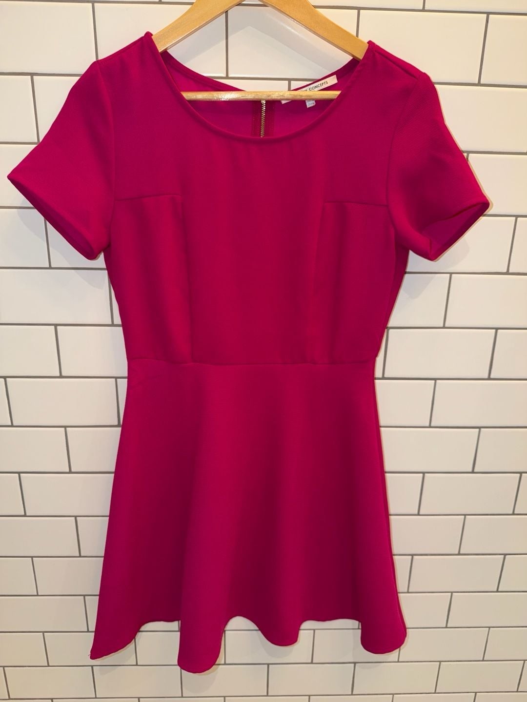 Collective Concepts Hot Pink Fit and Flare Mini Dress