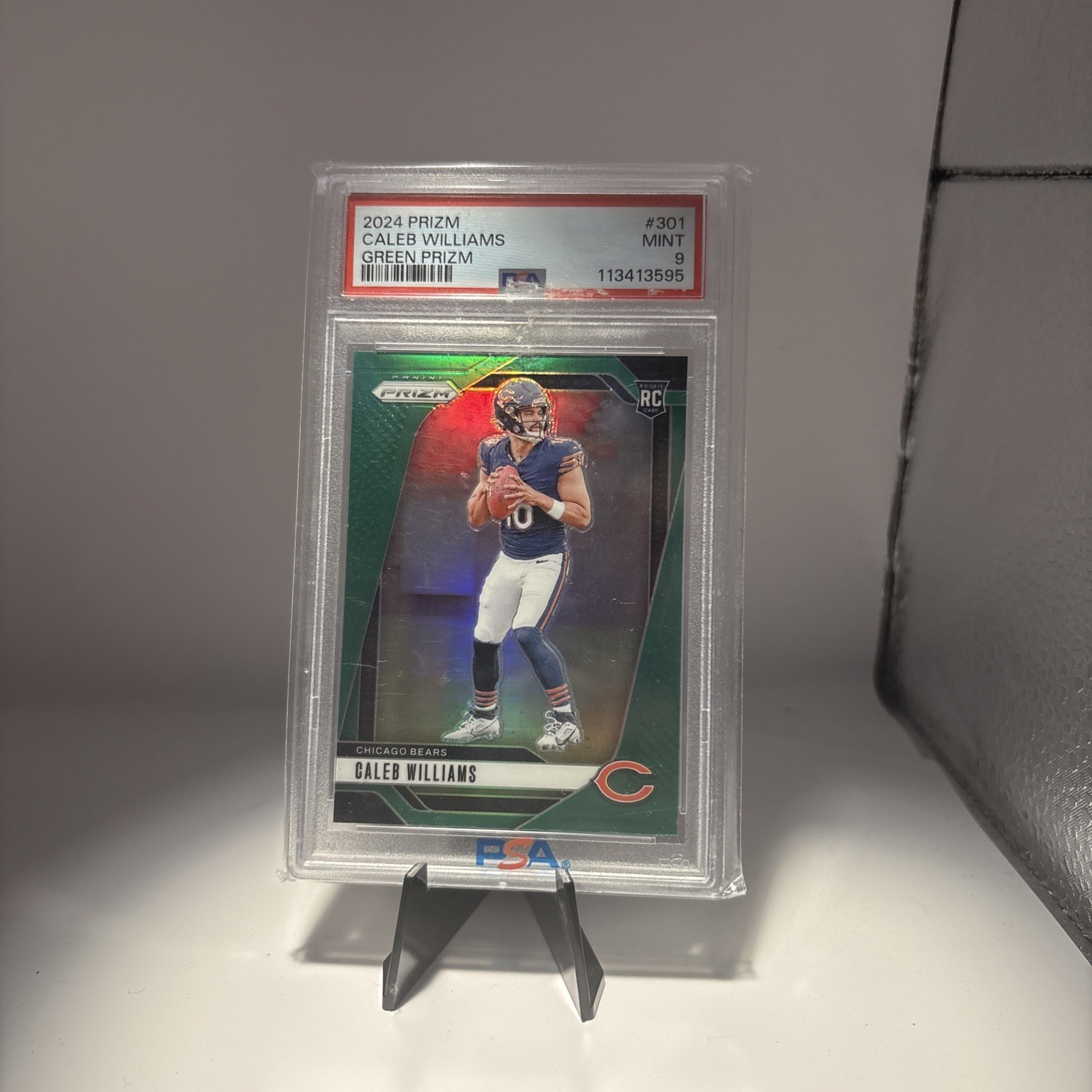 2024 Prizm Caleb Williams Green Wave Rookie PSA 9 Mint #301 RC Bears