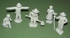 Vintage Marx farm playset farm figures including the scarecrow in gray