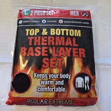 Polar Extreme 2 Piece Mens Large Top And Bottom Thermal Base Layer Set New