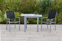 Mx GartenmöBel Milano Set 3Tlg. BalkonmöBel BistromöBel Gartengarnitur Tisch Alu