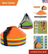Soccer Cones 15/25/30/50 Pack with Mesh Bag  Strap-Soccer Cones for Sports T...