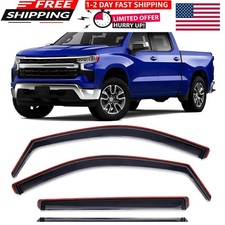 In-Channel Window Rain Guards Fit for Chevy Silverado 1500/GMC Sierra 1500 2019-