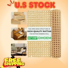 24x119" Natural Rattan Cane Webbing Roll Woven Mesh for DIY Furniture