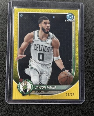 2025-26 Bowman Chrome - Jayson Tatum - Yellow Mojo Refractor /75 #BCV-56 🔥