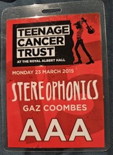 Stereophonics AAA pass lanyard  Royal Albert Hall London 2015 Gaz Coombes