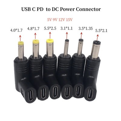 USB-C PD auf DC Adapter 5V 19V Universal Stecker 5.5x2.1mm Router Laptop
