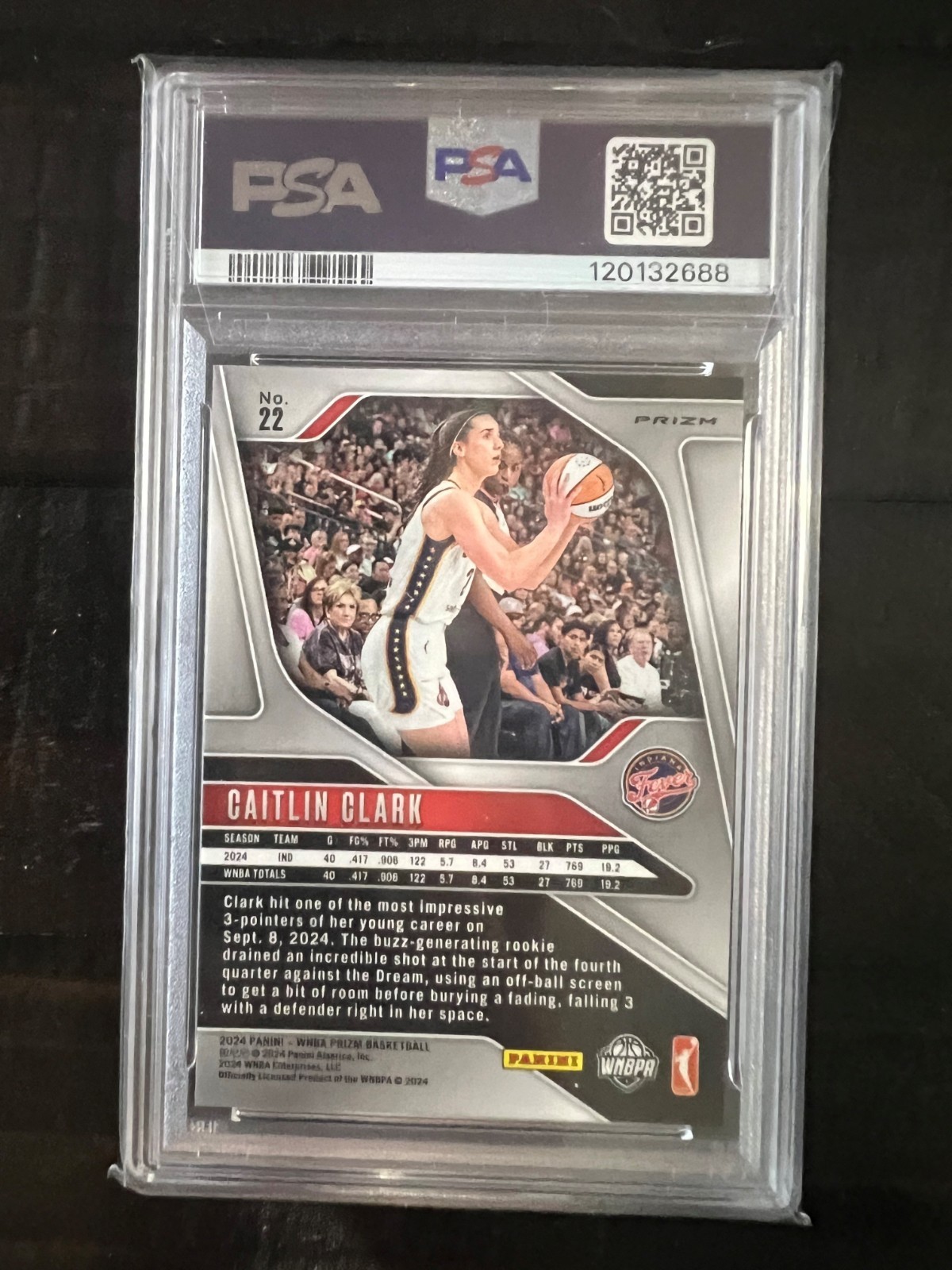 2024 Panini Prizm WNBA Card #22🏀Caitlin Clark Green Prizm RC PSA 9 Mint💥 view 2