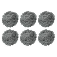 35yds Faux Fur Yarn, 6 Skeins 50g 0.8"OD Fuzzy Yarn Fluffy Yarn, Medium Gray