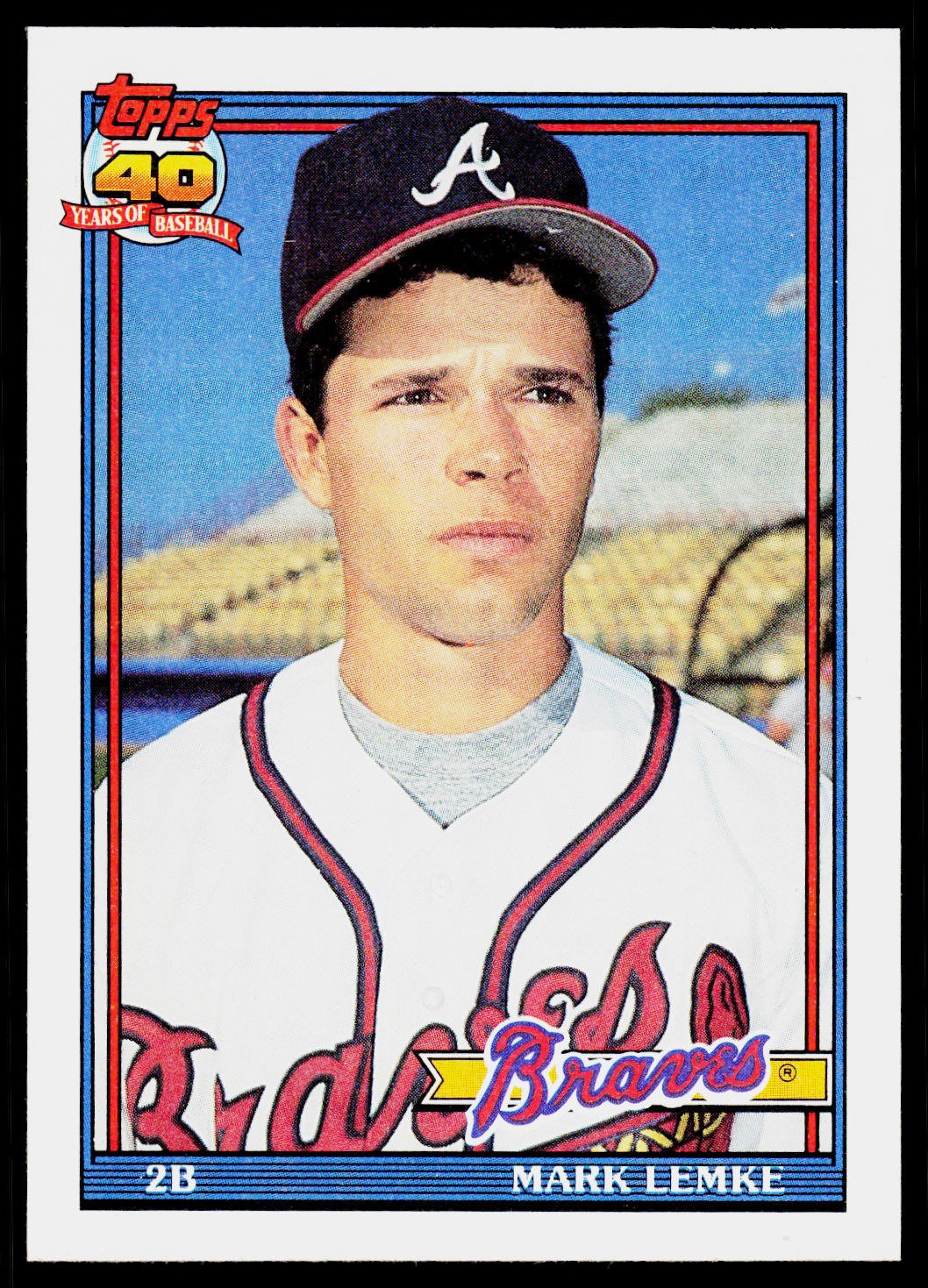 Mark Lemke, 1991 Topps, #251, Atlanta Braves,