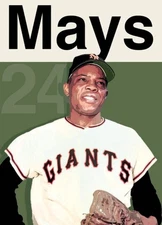 Willie Mays Artist Signed Baseball Art Card 3/10