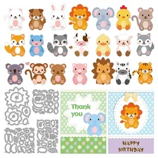 DIY Animal Cutting Dies Set Metal Die Cuts for Card Making Little Animal Embo...