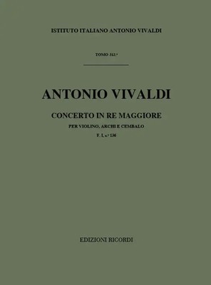 Antonio Vivaldi | Concerto Per Violino, Archi E B.C.: In Re Rv 212A | Partitur
