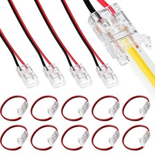 15 PCS COB LED Strip Light Connector 2Pin 8mm Solderless Pigtail 12V 24V