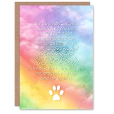 Cat Sympathy Greeting Card Never Truly Gone Pet Loss Design, Blank Inside