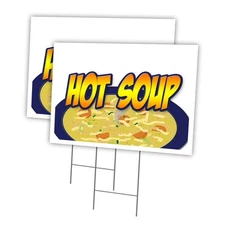 Hot Soup Multi-Pack of Yard Signs & Stake outdoor plastic coroplast window