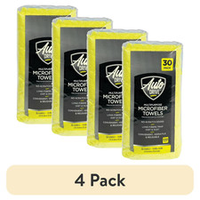  4 pack Auto Drive 14" x 14" Multipurpose Microfiber Towels, Multicolor, 30 Pcs