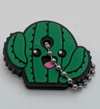 Small Smiling Green Cactus Keychain