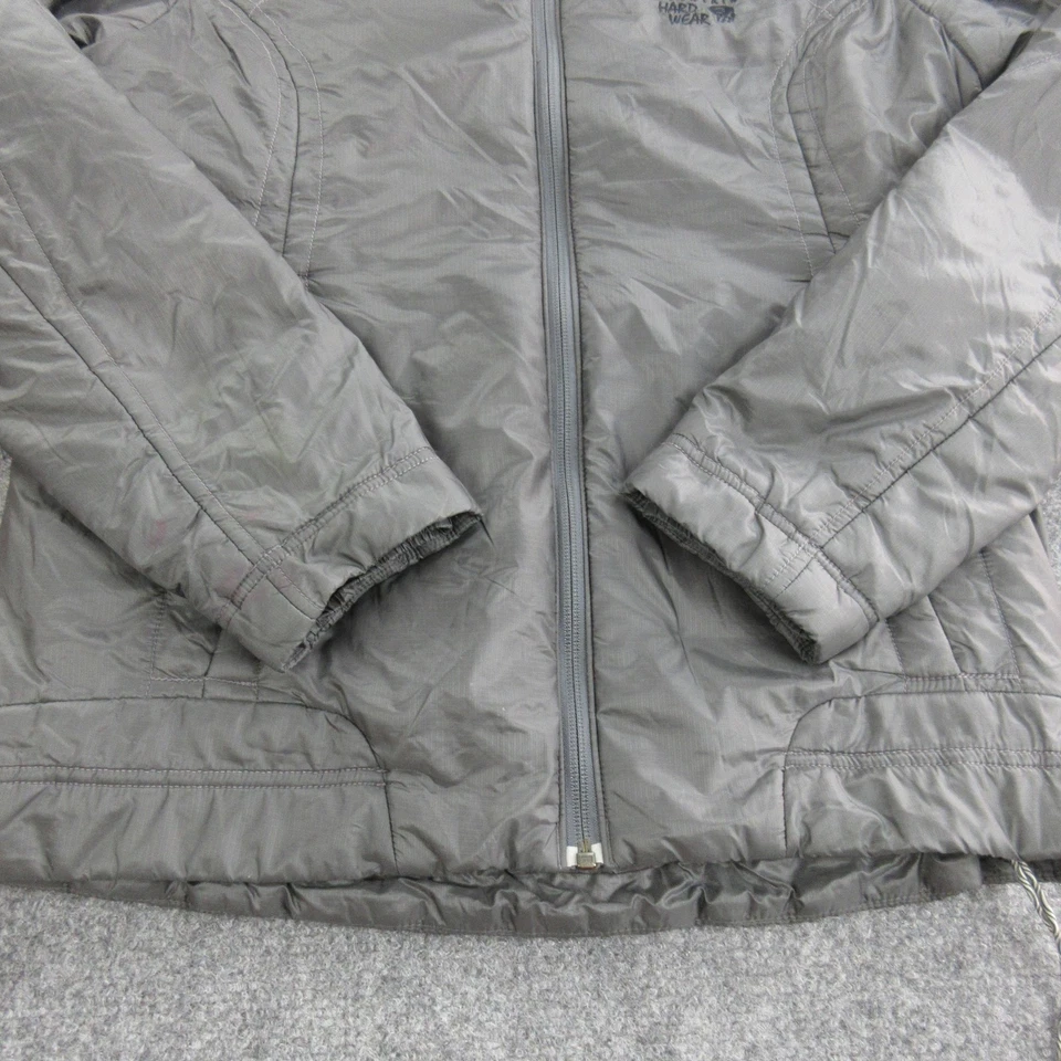 Mountain Hardwear Jacket Womens Medium Gray Hooded PrimaLoft Packable Zip OL3330 - Image 2 of 4