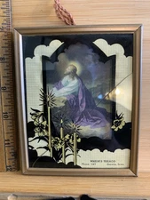 Garwin Iowa IA Wrede's Texaco BROKEN GLASS advertising image vintage worn torn