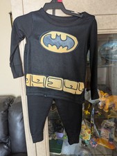 New Batman 2 Piece Sleep Set, Pajamas, Black, Size 18 months