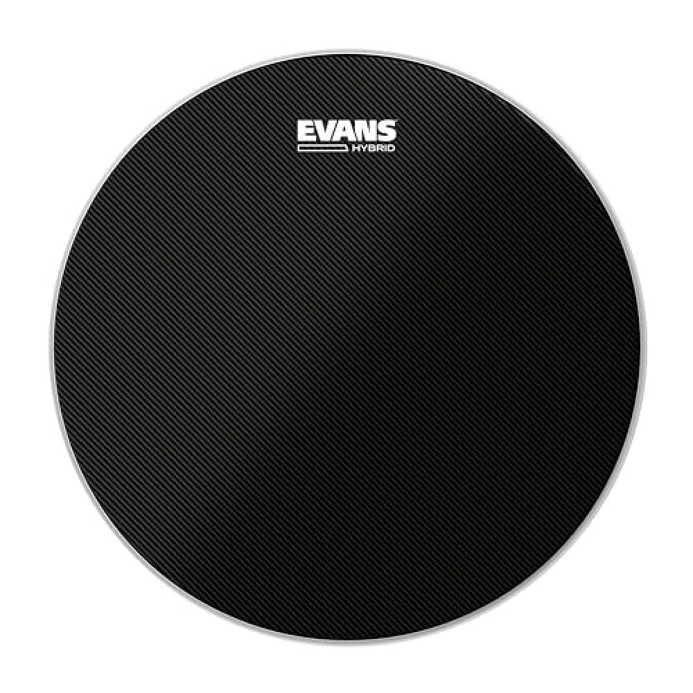 Evans Hybrid Black Marching Rullante Testa - Pelli per batteria Marching Band -