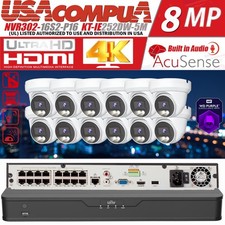 UNIVIEW 16ch 4K NVR NDAA Network Uniview 12 X5MP Audio IP Camera Kit di Sicurezza