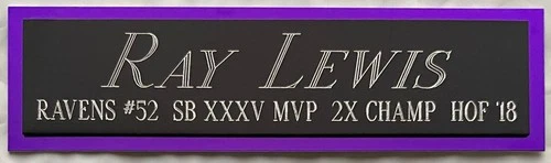 RAY LEWIS RAVENS NAMEPLATE FOR AUTOGRAPHED Signed Helmet Football JERSEY PHOTO