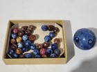 Antique Lot Of Handmade Bennington Marbles With Shooter - Brown & Blue — photo 2