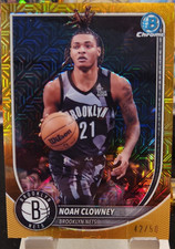 Topps Chrome 2025 Noah Clowney Brooklyn Nets #23 Gold X-Fractor /50 NBA NM-MT💸 