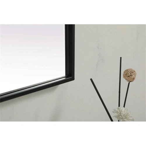 Elegant Decor Eternity Rectangle Modern MDF Wood/Iron Mirror in Black - Picture 8 of 11