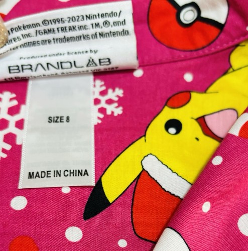 Ladies POKEMON PJ's Set Size 8 Pikachu Short Sleeve Christmas Women's Pyjamas - Picture 4 of 7