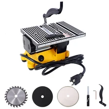 Mini Table Saw 4500 RPM 90W with 3 Blades for Precision Cut 4" Blade Diameter