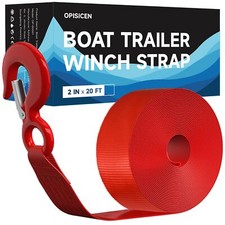 Boat Trailer Winch Strap With Hook 2" x 20' - 10816lbs Breaking Strength Heavy