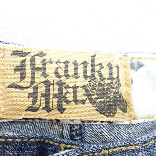 Jeans Franky Max uomo 34 blu invecchiato gamba dritta 5 tasche baffi pesanti - Foto 10 di 24