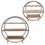 sagebrook home set of 2 wood and metal round 3-shelved bookstand 15501